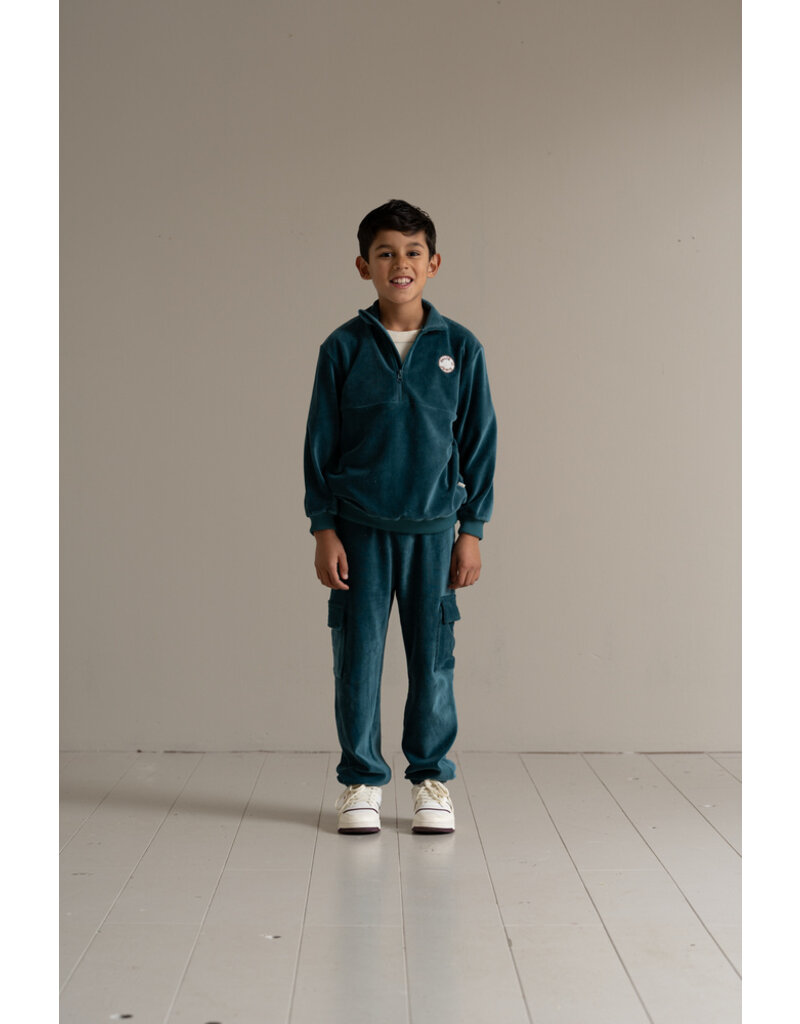 House of Jamie Zip Sweater Teal
