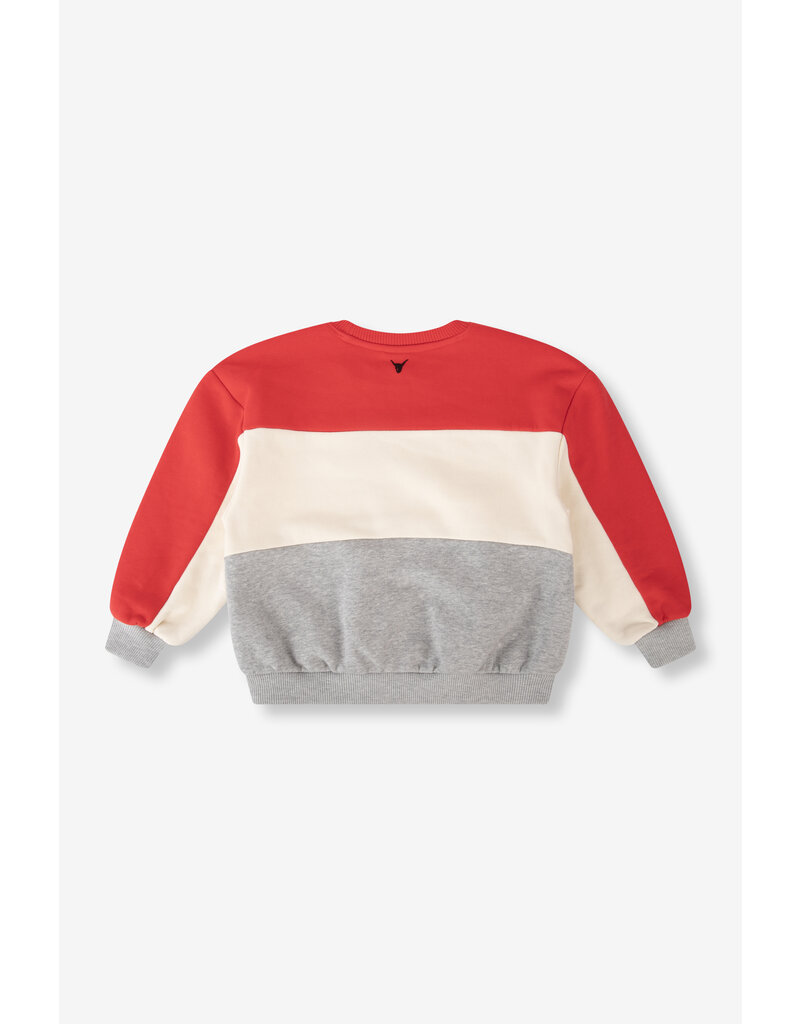 Alix the Label Knitted Colourblock Sweater Bright Red