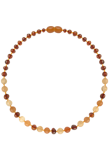 Barnsteen Ketting Baroque Cognac/Quartz/Aventurine Necklace, 38cm
