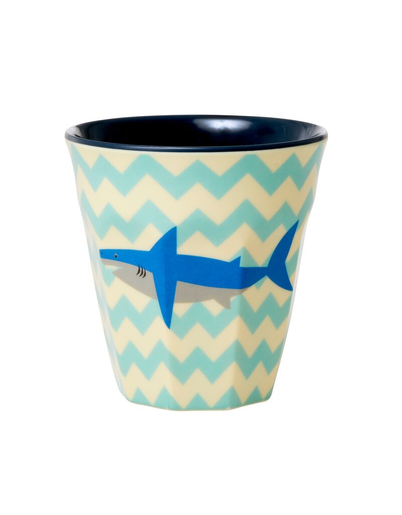Rice Melamine Cup with Shark Print - Medium - 250 ml
