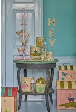 Rice Extra klein Raffia Opberghuis - Zacht roze - Butterfly Theme