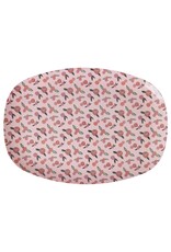 Rice Melamine Rectangular Plate with A Rose is a Rose Print