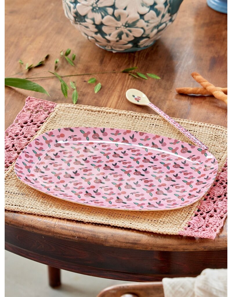 Rice Melamine Rectangular Plate with A Rose is a Rose Print