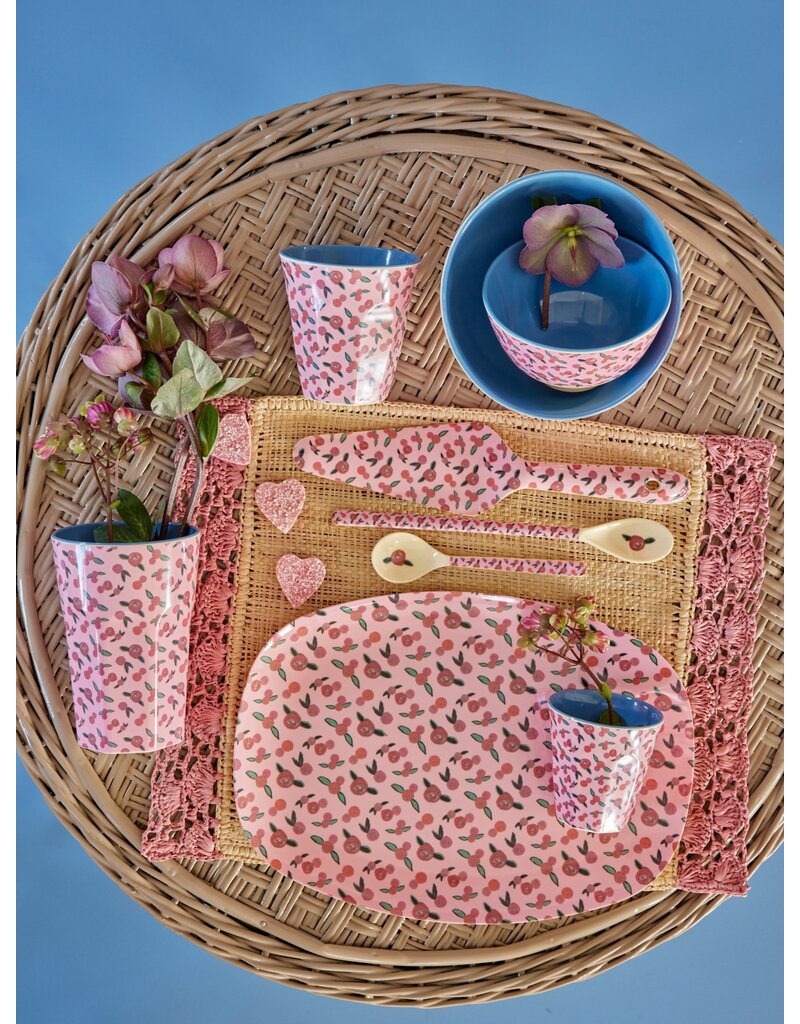 Rice Melamine Rectangular Plate with A Rose is a Rose Print
