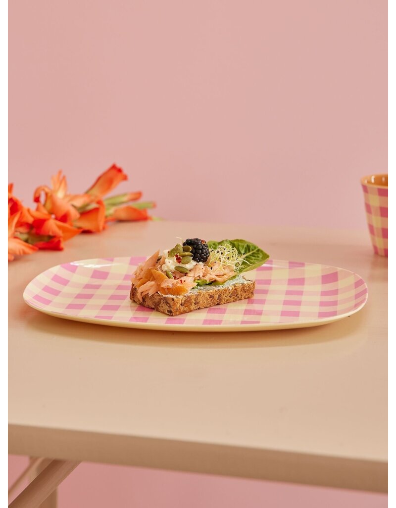 Rice Melamine Rectangular Plate with Check It Out Print