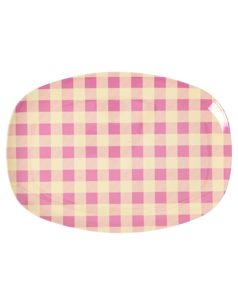 Rice Melamine Rectangular Plate with Check It Out Print
