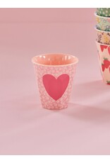 Rice Melamine Cup with Heart Print - Medium - 250 ml