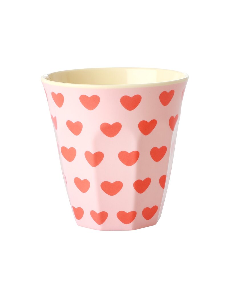 Rice Melamine Cup with Sweet Hearts Print - Medium - 250 ml