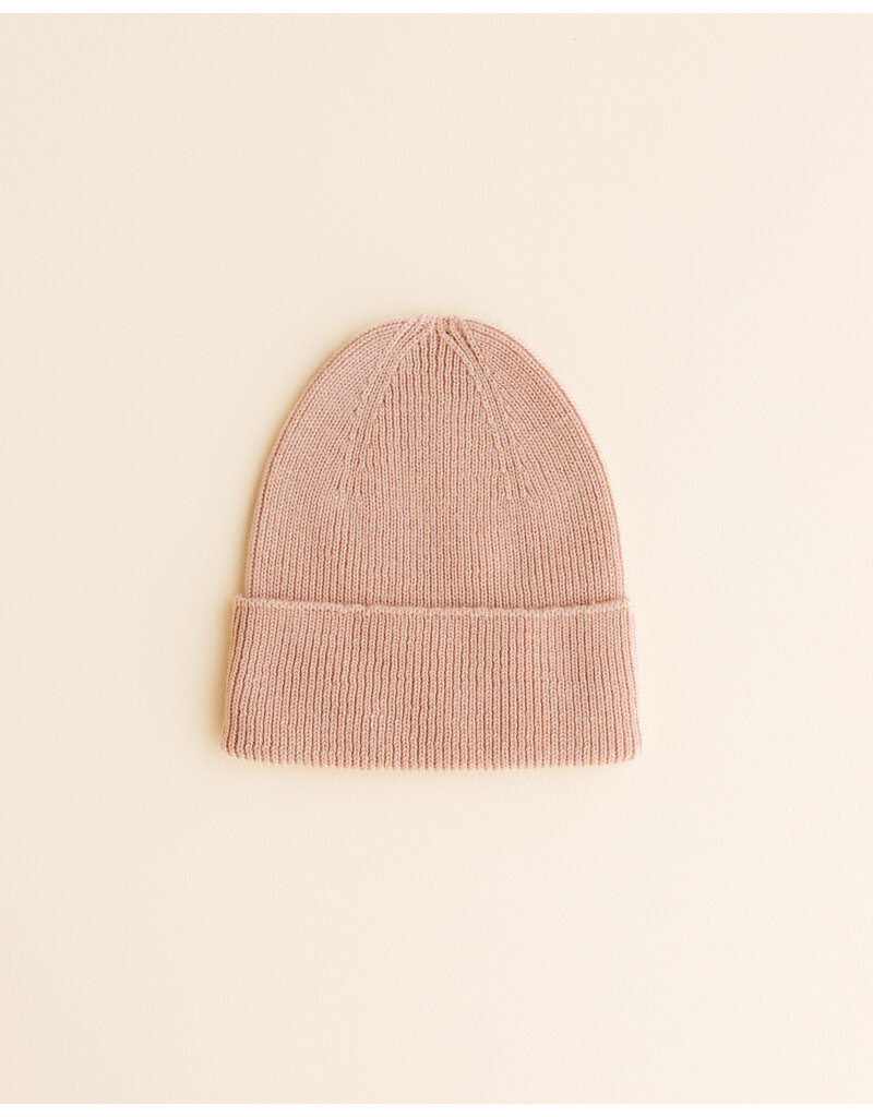 Hvid Beanie Fonzie Newborn Sand