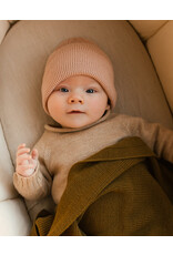 Hvid Beanie Fonzie Newborn Sand