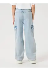 name it Rose Wide Cargo Jeans Light Blue Bleached Denim