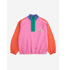 Bobo Choses Smiling color Block 1/4 Zipped Sweatshirt