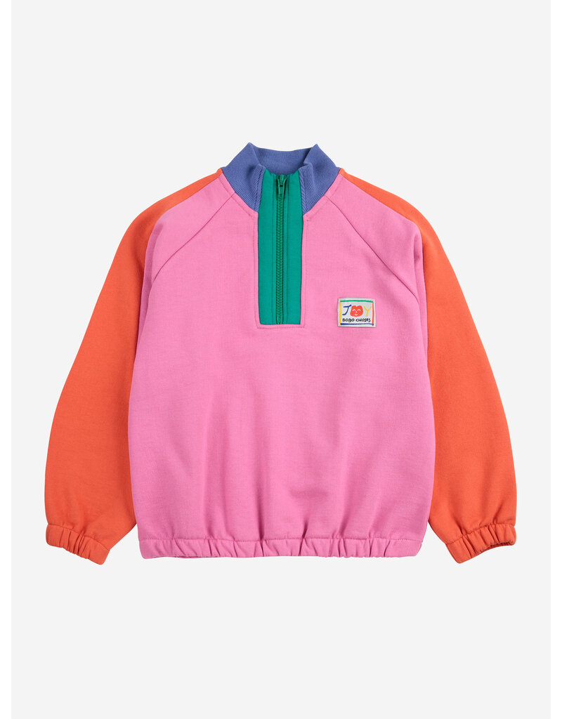 Bobo Choses Smiling color Block 1/4 Zipped Sweatshirt