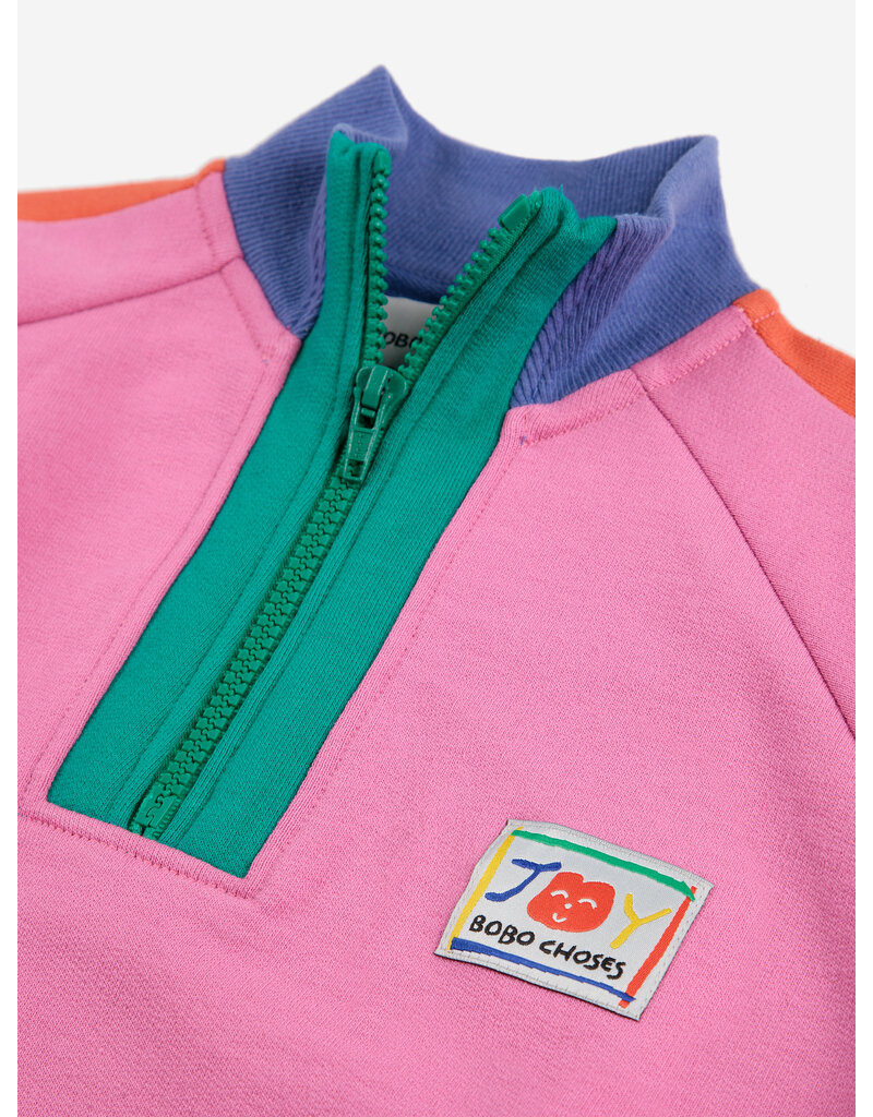 Bobo Choses Smiling color Block 1/4 Zipped Sweatshirt