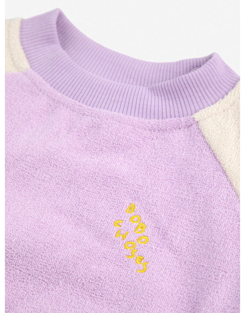 Bobo Choses Lila Color Block Terry Cloth Sweatshirt