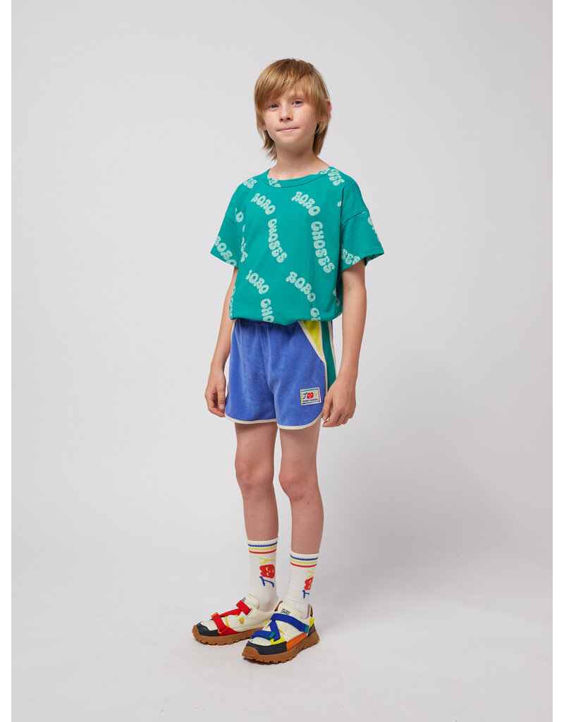 Bobo Choses Smiling Color Block Terry Cloth Shorts