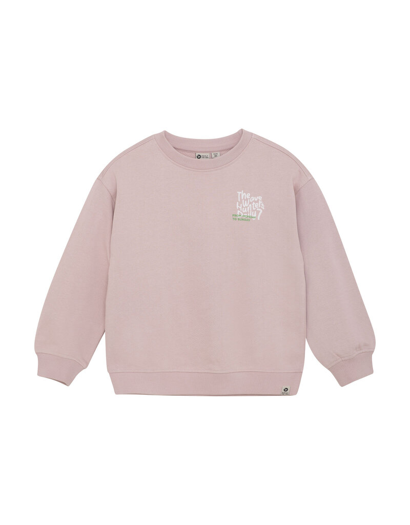 Daily Seven Sweater Oversized Backprint Pale Mauve