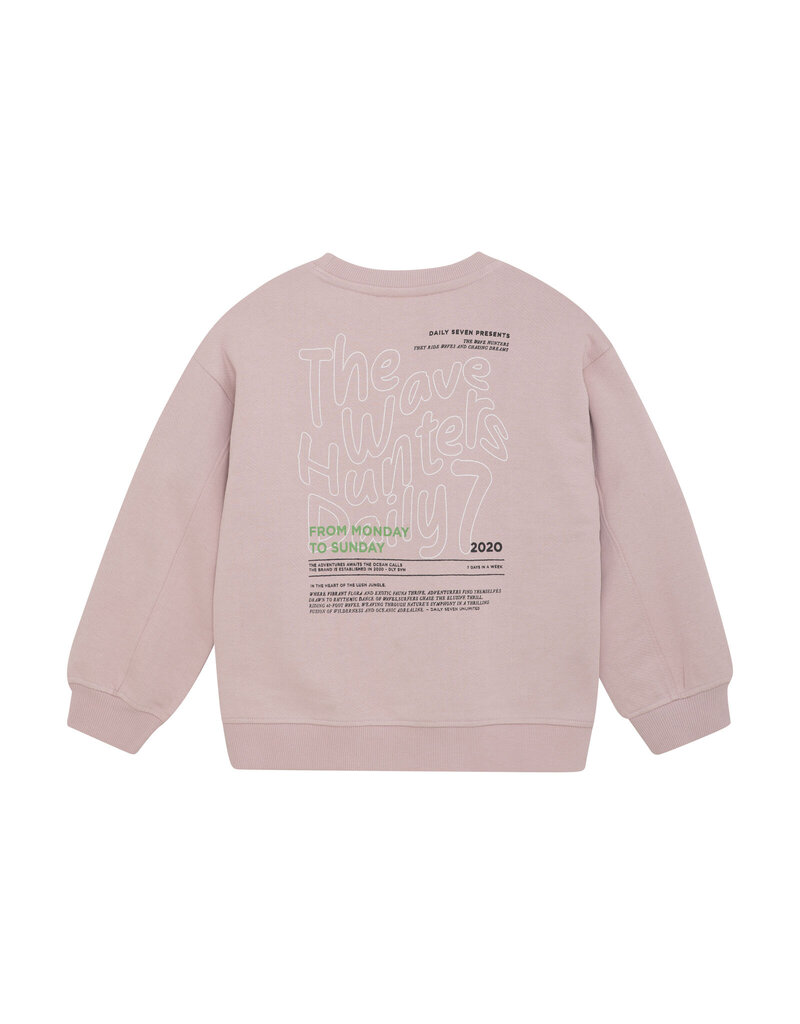 Daily Seven Sweater Oversized Backprint Pale Mauve