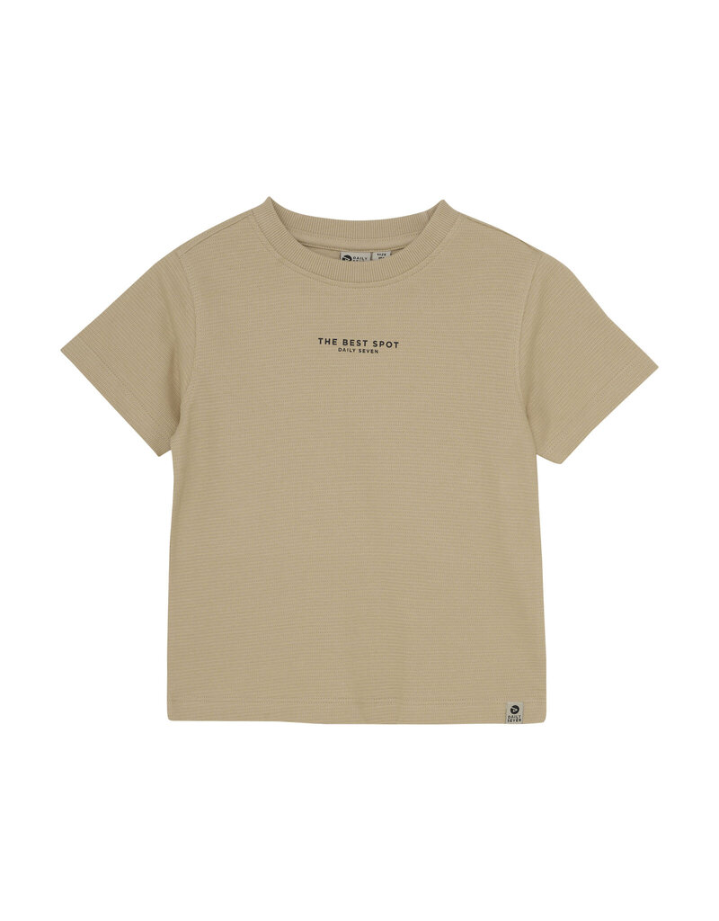 Daily Seven T-Shirt Structure Print Latte Sand