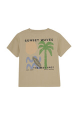 Daily Seven T-Shirt Structure Print Latte Sand