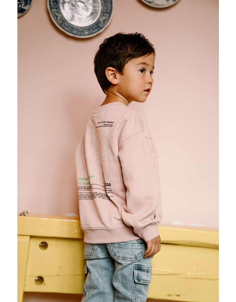 Daily Seven Sweater Oversized Backprint Pale Mauve