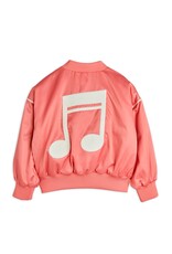 Mini Rodini Note Chenille Satin Baseball Jacket Pink