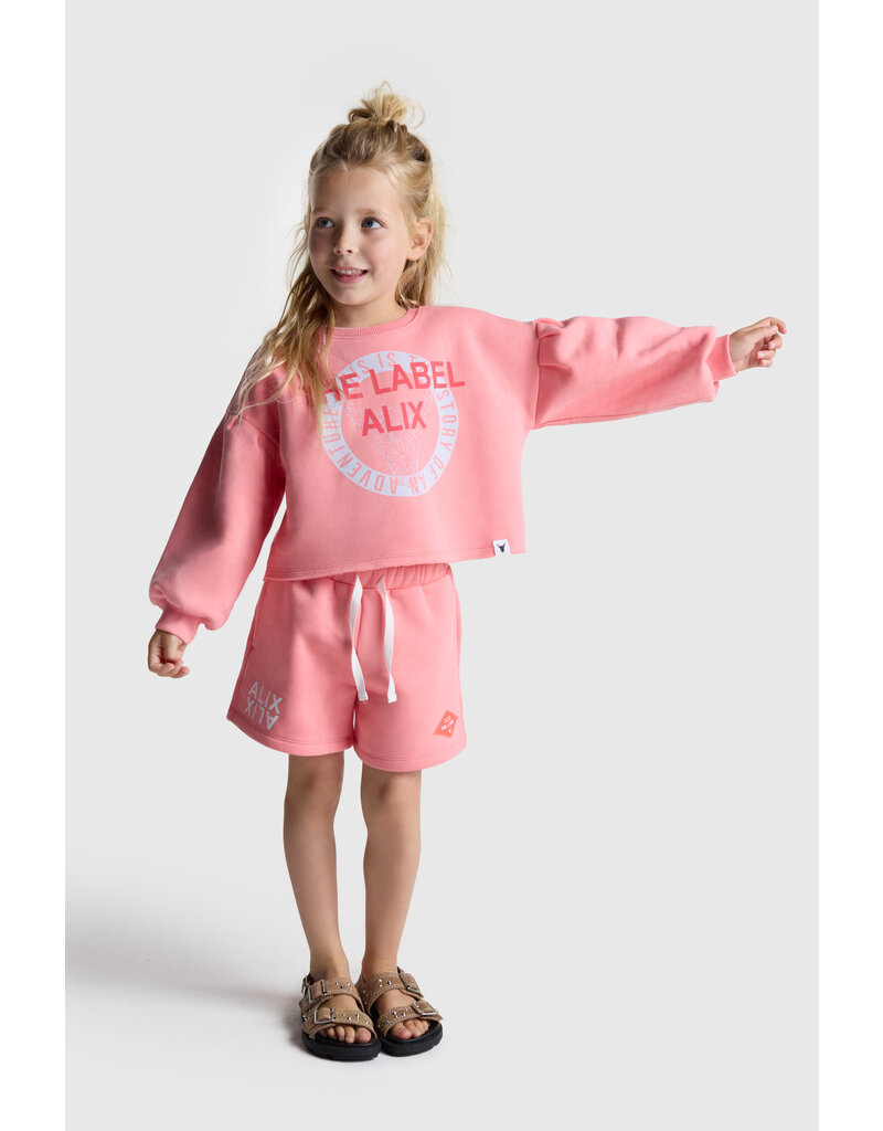 Alix the Label Raw Edge Sweater Bright Peach