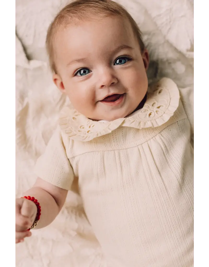 Baje Studio Yuul Pointelle Bodysuit Creme Oat