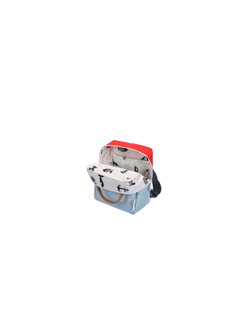 Sticky Lemon Backpack small | wonders | colourblocking | red hat + zissou blue