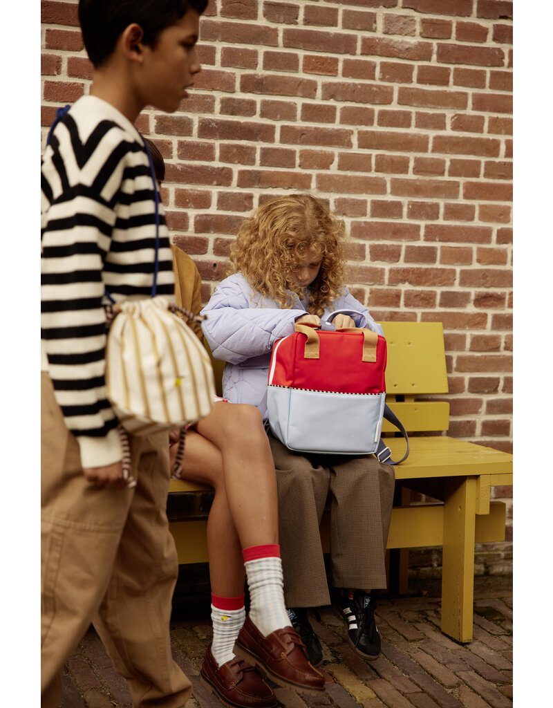 Sticky Lemon Backpack small | wonders | colourblocking | red hat + zissou blue