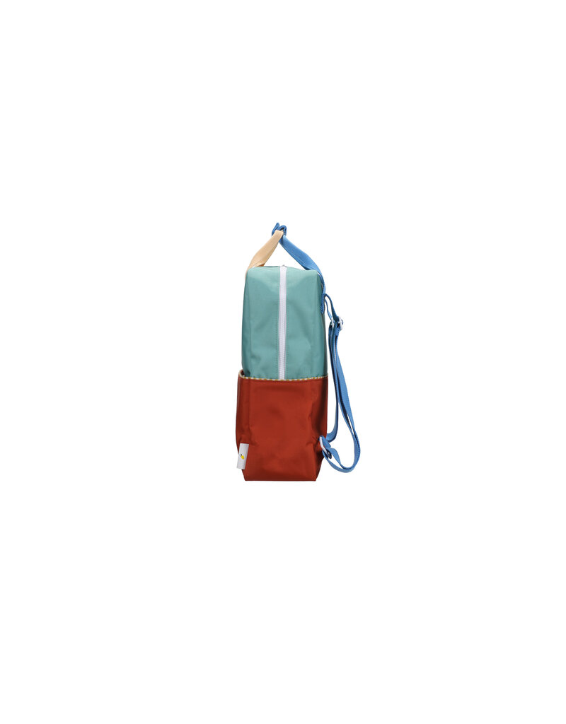Sticky Lemon Backpack large | wonders | colourblocking | aquatic green + shipwreck rust