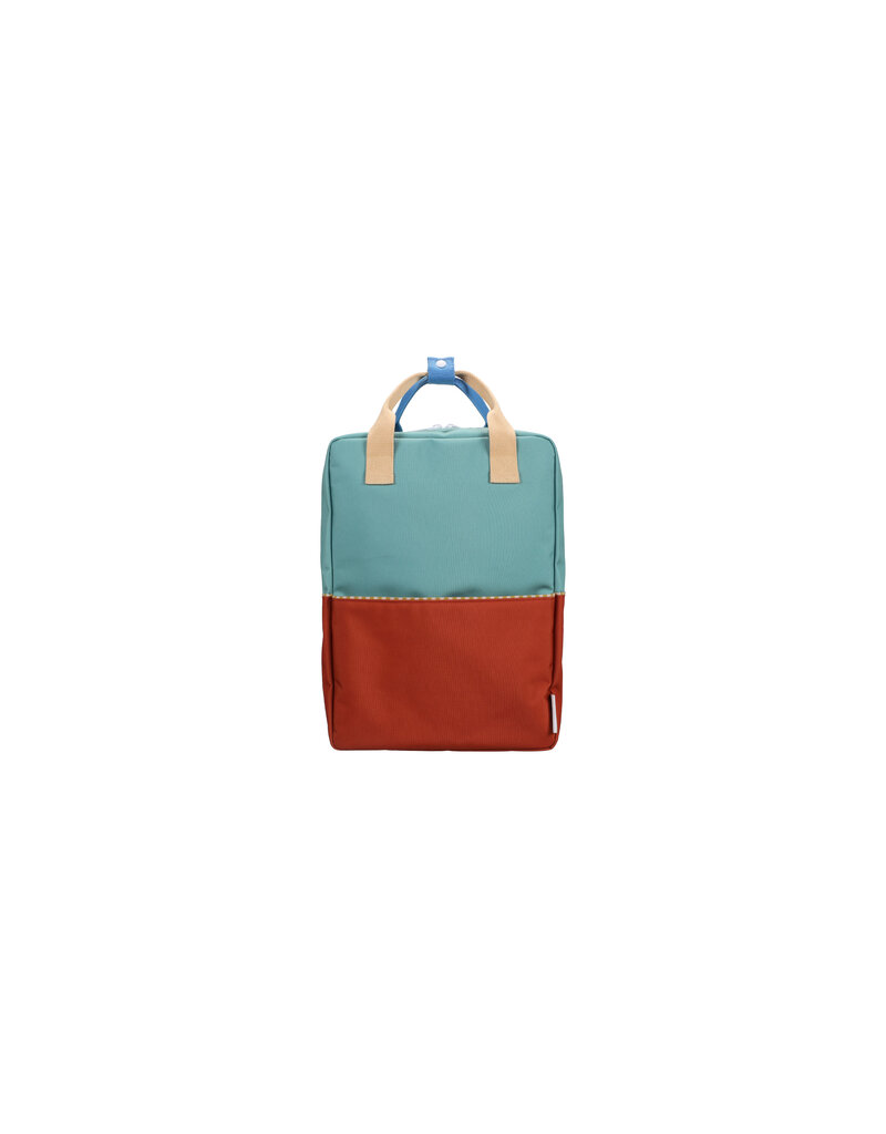 Sticky Lemon Backpack large | wonders | colourblocking | aquatic green + shipwreck rust