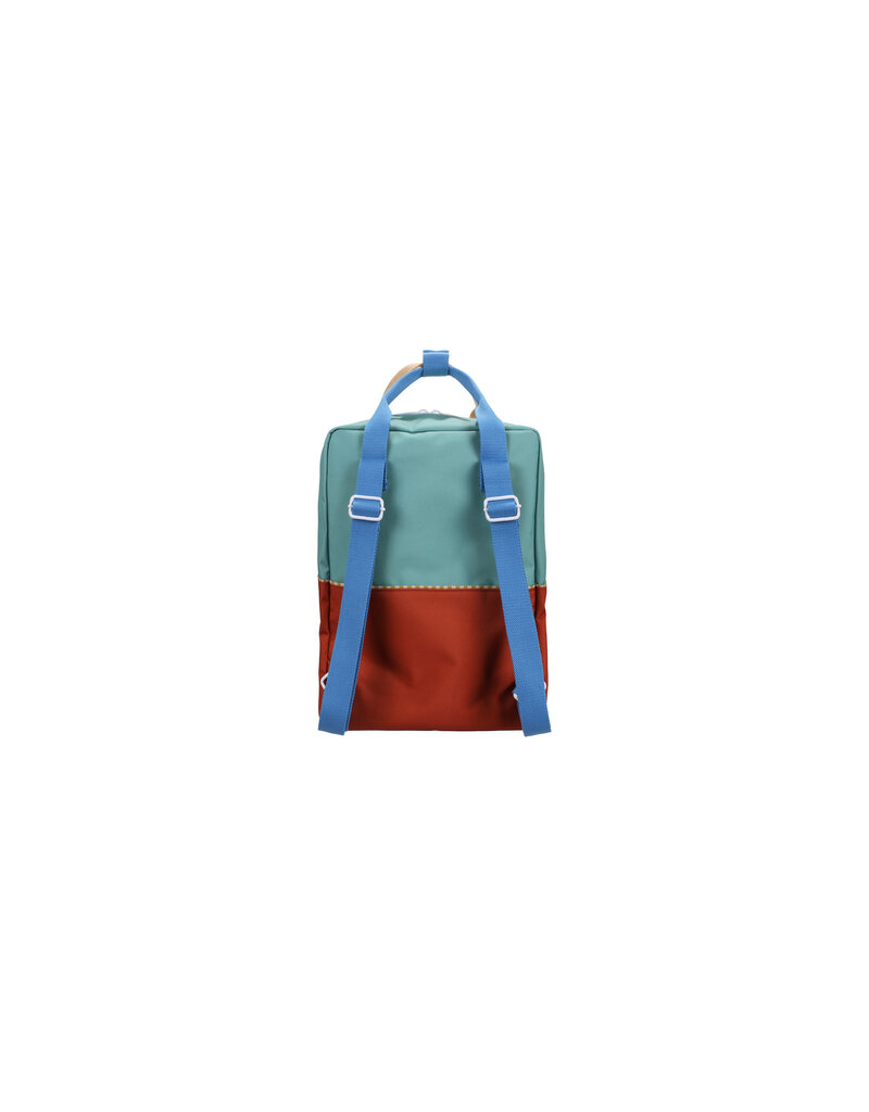 Sticky Lemon Backpack large | wonders | colourblocking | aquatic green + shipwreck rust