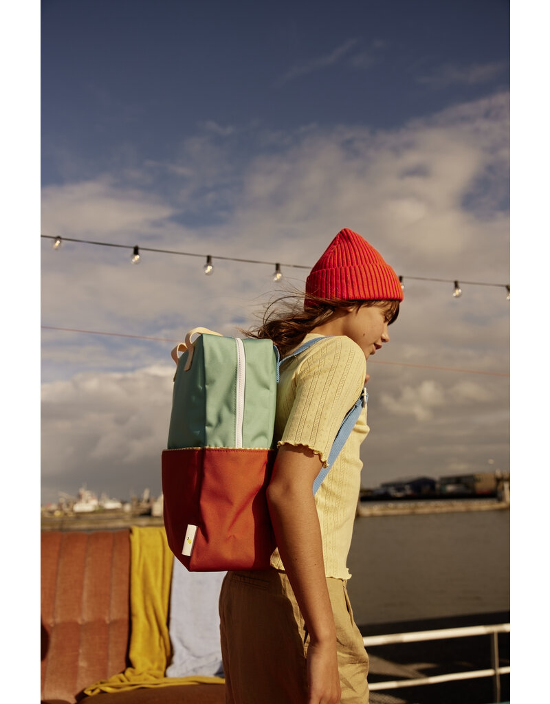 Sticky Lemon Backpack large | wonders | colourblocking | aquatic green + shipwreck rust
