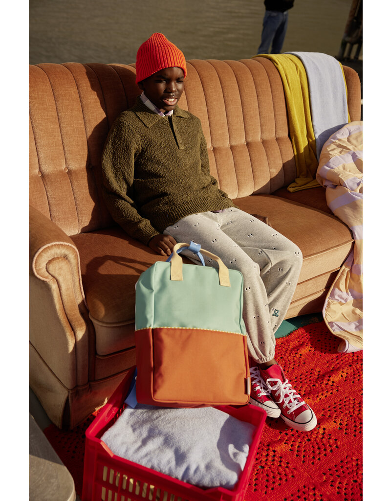 Sticky Lemon Backpack large | wonders | colourblocking | aquatic green + shipwreck rust