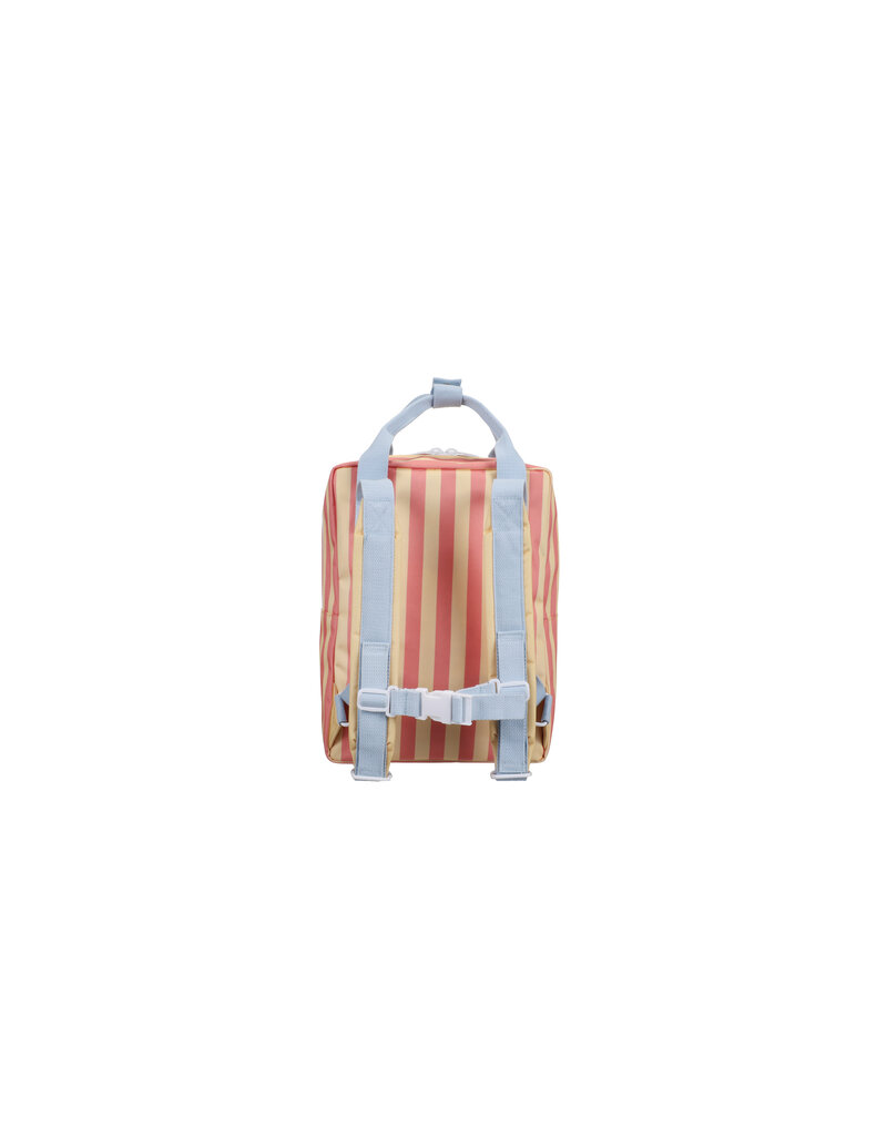 Sticky Lemon Backpack Medium | wonders | envelope | stripes coral pink + sandy yellow