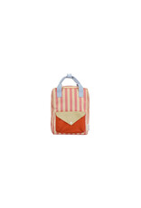 Sticky Lemon Backpack Medium | wonders | envelope | stripes coral pink + sandy yellow