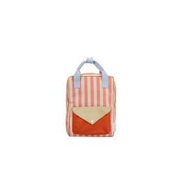 Sticky Lemon Backpack Medium | wonders | envelope | stripes coral pink + sandy yellow