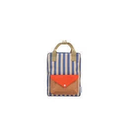 Sticky Lemon Backpack Medium | wonders | envelope | stripes blue whale + sandy yellow