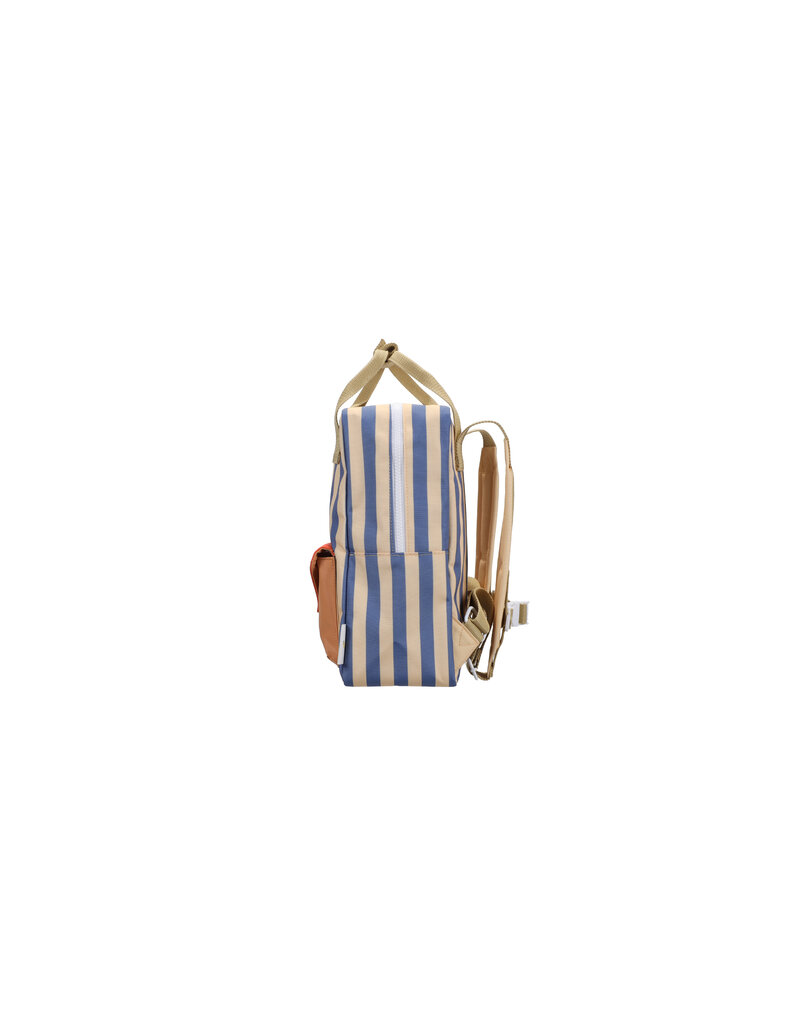Sticky Lemon Backpack Medium | wonders | envelope | stripes blue whale + sandy yellow