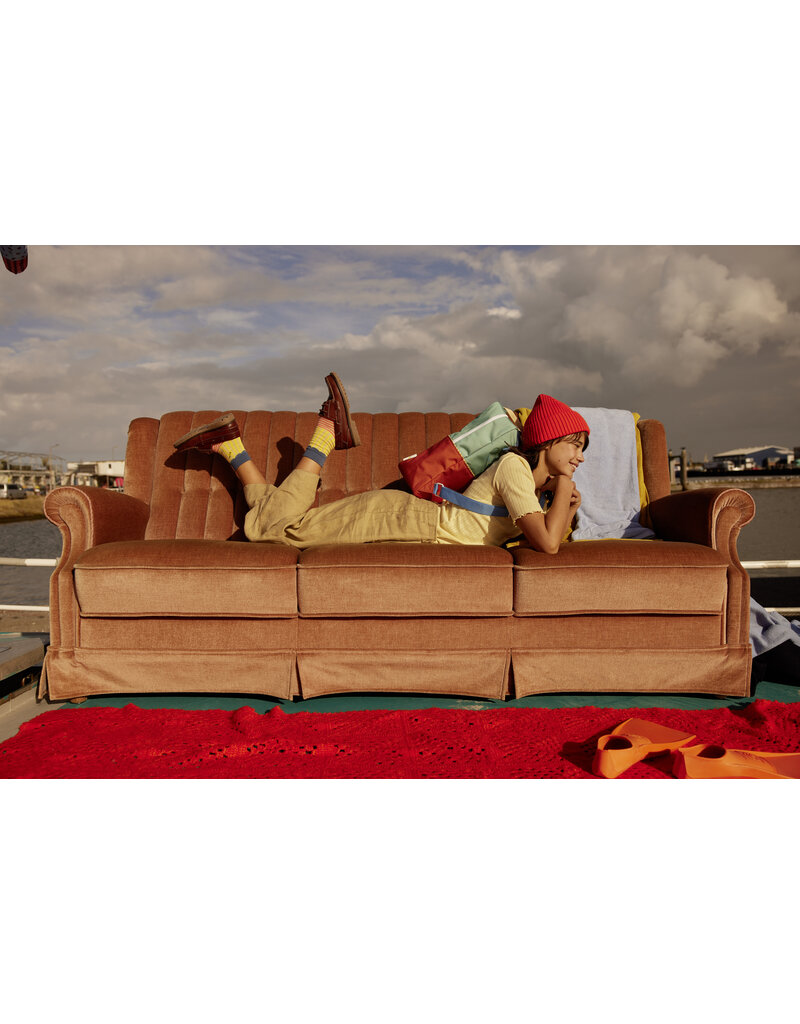 Sticky Lemon Socks | wonders | stripes submarine yellow + coral pink