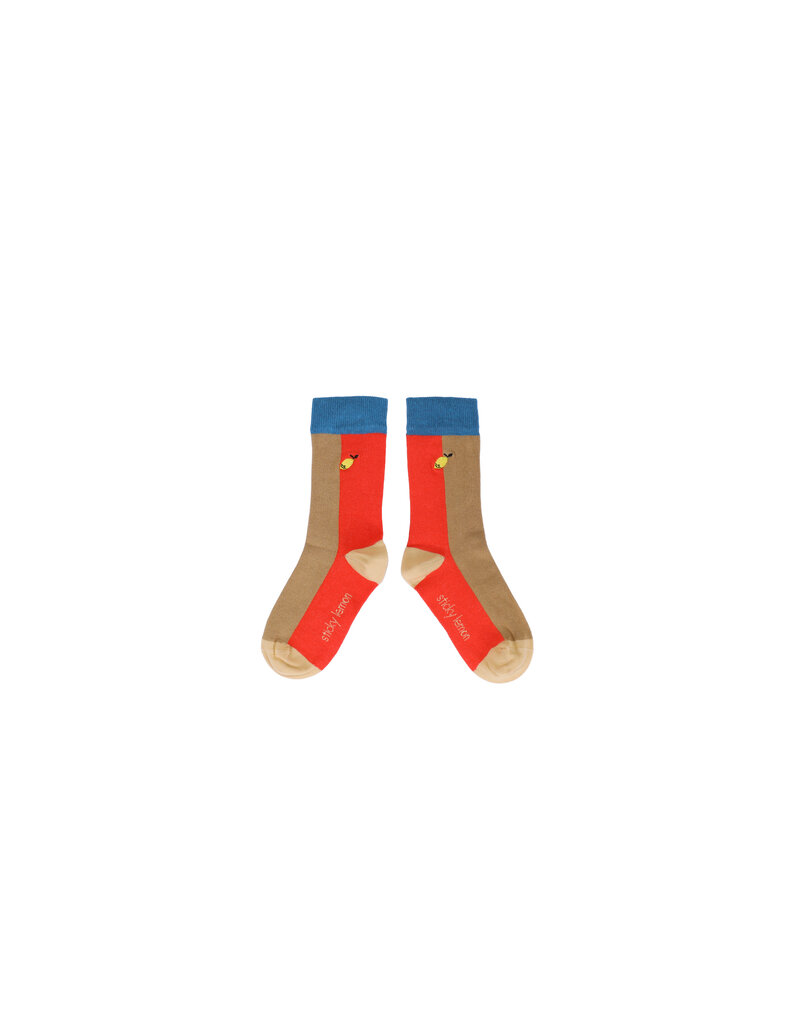Sticky Lemon Socks | wonders | colourblocking red hat + jane beige