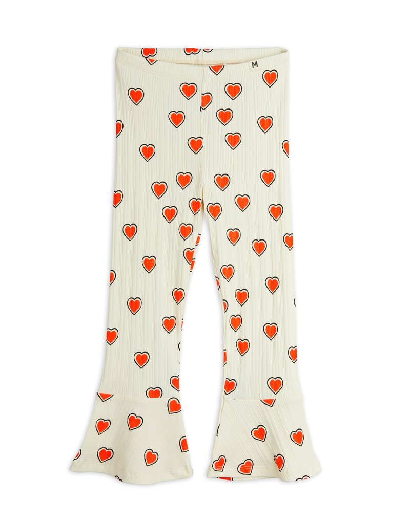 Mini Rodini Outlined Hearts aop Flared Trousers