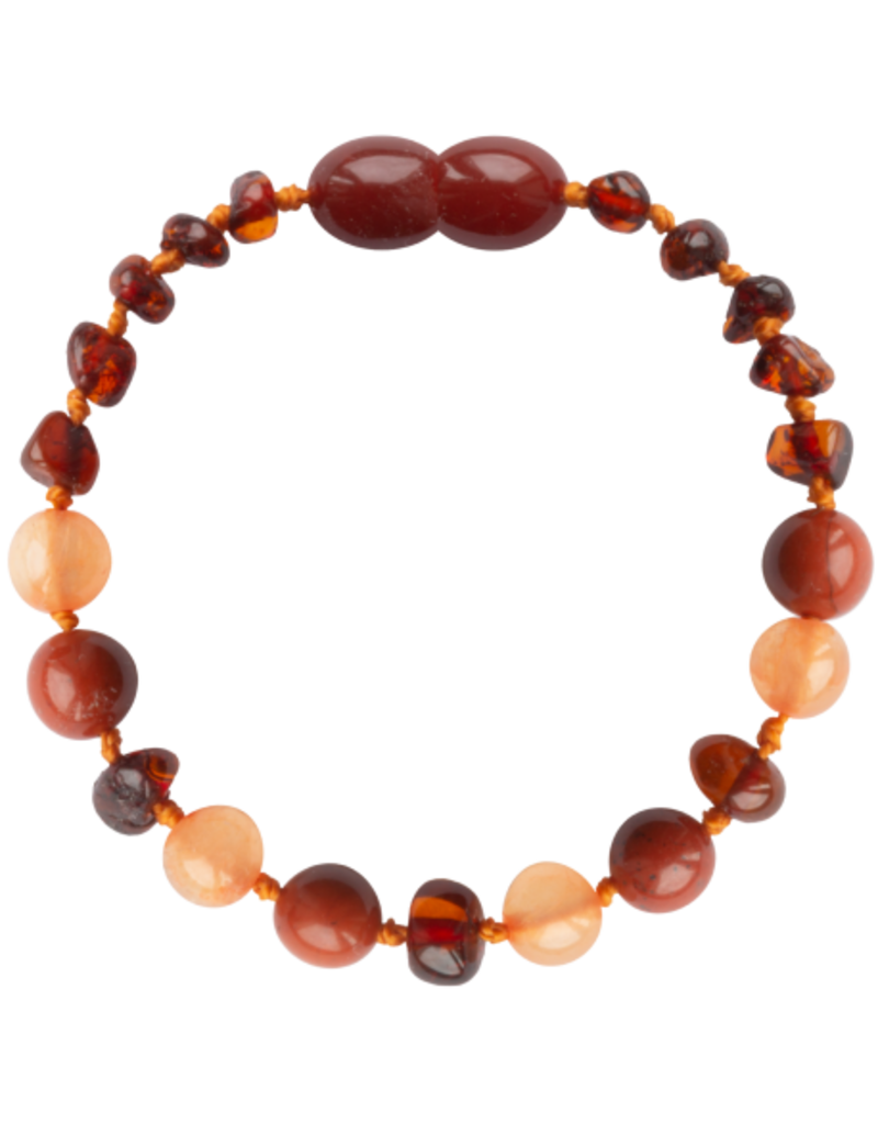 Barnsteen Armband 14CM Cognac and Aventurine/Jasper