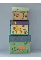 Rice Middelgroot Raffia Opberghuis | Zacht groen | Jungle Theme