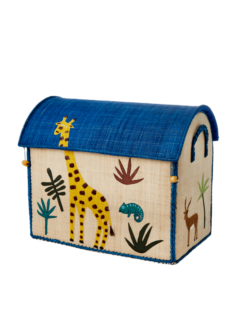 Rice Middelgroot Raffia Opberghuis | Zacht groen | Jungle Theme