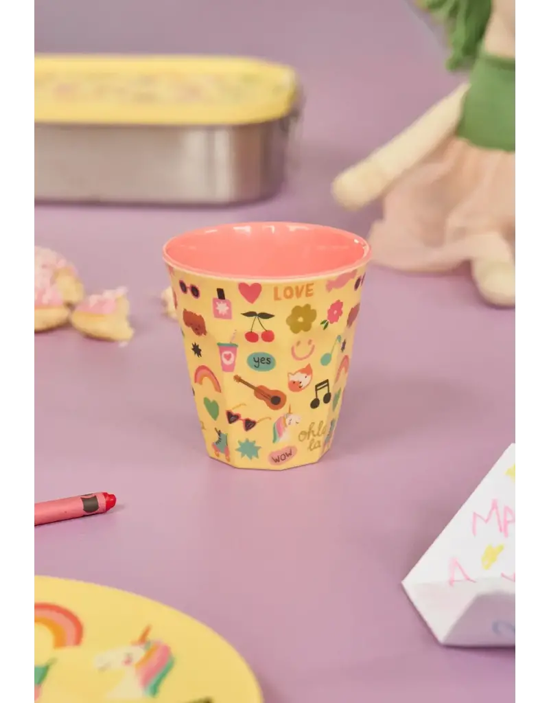 Rice Melamine Cup with Unicorn Love Print