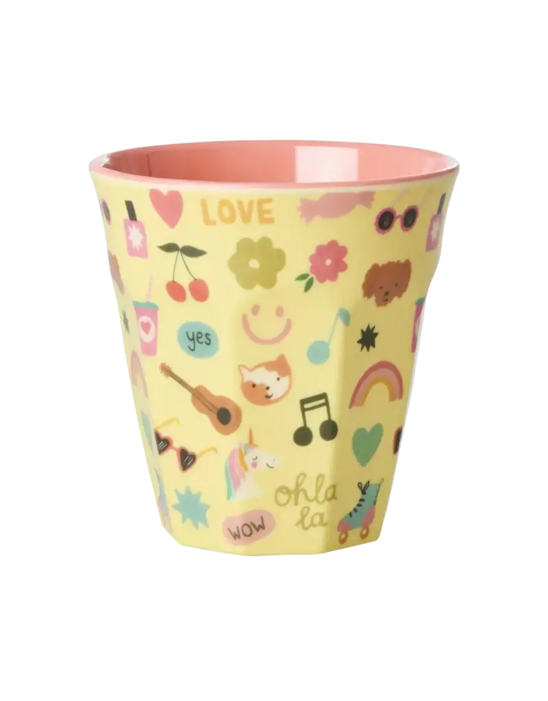 Rice Melamine Cup with Unicorn Love Print