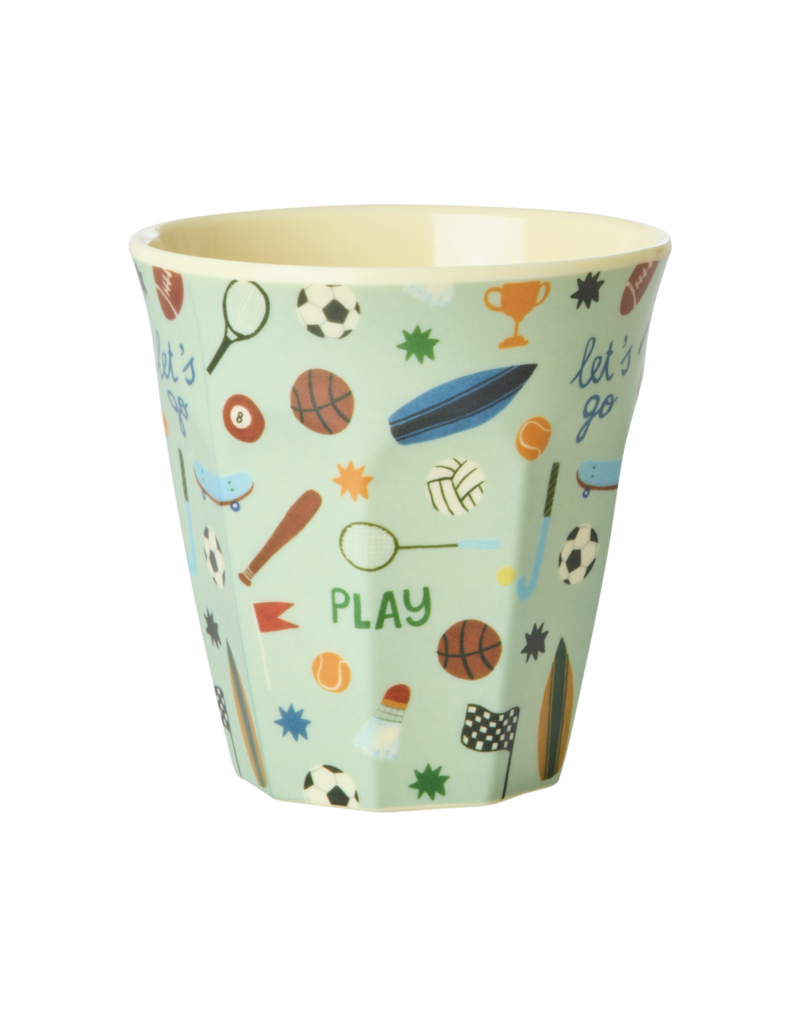 Rice Melamine Cup with Sports Print - Medium