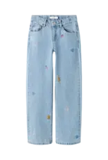 name it Rose Wide Jeans Light Blue Denim Emb